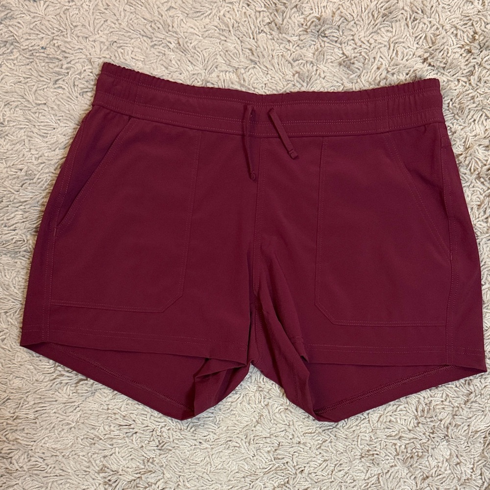 Maroon Active Drawstring Shorts